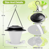 NEW Retails $87, YYWMWM Solar Bird Feeder Outdoors Wild Bird Feeders Metal Mesh Bird Feeder Outside Hanging Bird Feeder 2.5 lbs Capacity White