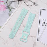 NEW Vozehui 20mm Engraved Straps Compatible With Galaxy Watch 5/4, Silicone Flower Heart Leopard Pattern Design Replacement Strap for Samsung Galaxy Watch 5/4 40mm 44mm/Galaxy Watch 4 Classic 42mm