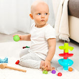 NEW Lollipop Rainbow Ball Drop Tower: Baby Toys for Toddlers Includes 4 Balls - Stimulate Curiosity and Motor Skills with This Engaging Ball Drop Toys for Toddlers