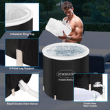 NEW No Box, YIYOBEATFO Ice Bath Tub for Athletes, Foldable Extra Large Adult Bath Tub with Lid, Fitness Lovers Recovery Portable Cold Therapy Tub, Long-Lasting Insulated ice/hot Freestanding Bathtubs Stock Tank