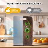 NEW Titanium Cutting Mat for Kitchen, 100% Pure Cut Titanium Cutting Mat, Food Grade Quality, Easy to Clean and Will Not Absorb Odours, Suitable for Kitchen Or Outdoor Camping (8x12")