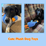 NEW Squeaky Stuffed Crinkle Chew Duck for all sized dogs, offers an ultra-comfortable tactile experience in Blue!
