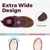 NEW Retails $80, FitVille Womens Extra Wide Fit Shoes Hook and Loop Adjustable Shoes with Arch Support Breathable Slip-Resistant Walking Shoes for Swollen Feet, Plum, Sz 9.5W
