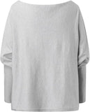 NEW Asymmetric Draped Jumper Baggy Sweater, Fall Sweaters Oversized Off The Shoulder Sweater for Women One Shoulder Tops Elegant Pullover Sweatshirts, Grey, One Size