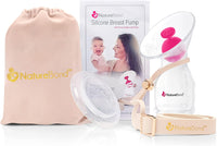 NEW NatureBond Silicone Breast Pump with lid, Stopper, Strap, Pouch. Breastfeeding Essential Premium All in 1 Set. 3.4oz 100ml (Premium All-in-ONE)