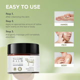NEW Beef Tallow and Honey Balm for Skin: Whipped Grass Fed Beef Tallow Balm Moisturizer with Raw Honey and Olive Oil for Face and Body - Natural Cow Fat Cream Unscented, June 12/28