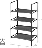 NEW SONGMICS 4-Tier Shoe Rack, Shoe Storage Organizer with Metal Frame, Black