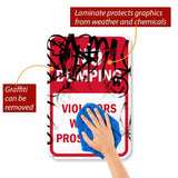 NEW SmartSign by Lyle K-7106-AL-12x18"No Dumping Violators Will Be Prosecuted" Aluminum Sign, 18" X 12"