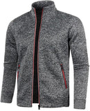NEW Retails $55 Men's Turn-Down Collar Sweatshirt Zipper Stand Collar Pullovers Man Zippers Sweater Coats Dark Grey Sz L