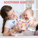 NEW Baby Bilingual Musical Elephant Stuffed Animals Toys, Infant Early Learning Toy with Light-Up Music & Crinkle, Tummy Time Toys for 0 3 6 9 12+ Months for Baby Boy Girl Gift, Pink