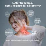 NEW Neck and Shoulder Relaxer, Cervical Neck Traction Device Neck Stretcher with Magnetic Therapy, Cervical Spine Alignment, Chiropractic Pillow, Neck Massager for TMJ Pain Relief (Blue)