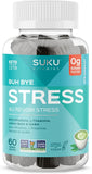 NEW SUKU Vitamins Stress Gummy Supplement, Buh Bye Stress Sugar Free Gummies, with Lemon Balm, L-Theanine, GABA, Keto, Plant-Based, Nut-Free, Helps with Anxiety and Stress Relief, Calm Mood & Stress Support, 60 Gummies (30 Day Supply) - Exp. Nov 2025