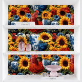NEW Retails $80, Peel and Stick Wallpaper Rooster Sunflower Wallpaper Removable Contact Self Adhesive Decorative Wallpaper for Wall, Cabinets, Bedroom 17.3"W x 236"L