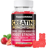 NEW Happyummmm Creatine Monohydrate Gummies 5000mg for Men & Women, Creatine Monohydrate Chews for Muscle Strengthening, 90 Count (Pack of 1), BB: 03/27