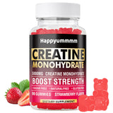 NEW Retails $73, Happyummmm Creatine Monohydrate Gummies 5000mg for Men & Women, Chewables Creatine Monohydrate for Muscle Strength, Muscle Builder, Energy Boost, Pre-Workout Supplement(90 Count)-Strawberry