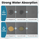 NEW PoYang 24"x16" Coffee Mat Large, Coffee Bar Accessories for Countertop, Absorbent Dish Drying Mat, Anti-Slip and Hide Stain Pad for Espresso Machine, Espresso Maker and Kitchen Counter, Gray