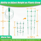 NEW Upgrade Tomato Cage, 36 Inches 6 Pack Adjustable Tomato Plant Support Cages for Garden, Tomato Stakes Trellis for Vegetables, Flowers, Fruit, Rose Vine, Climbing Plants