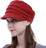 NEW HatsCity Fashion Hat Cap with Brim Visor for Woman Ladies, Best for Daily Use, Red, Retails $55