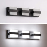 NEW Retails $95, SOLFART 3 Lights Black Bathroom Modern Vanity Lights LED Vanity Light Black Bathroom Lights Over Mirror 20 inch White Light Dimmable, Black