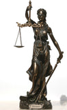 NEW Goddess of Justice Themis Lady Justica Statue Sculpture Figure Bronze Finish 11.8 inches- 30cm - Retails $129