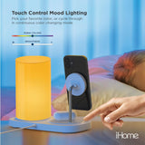 NEW Retails $42, iHome Magnetic Power Station, 5W Wireless Charging Pad, 7.5W Magnetic Wireless Charger with Color Changing LED Lamp for iPhone 12/13, Compatible with MagSafe Cases