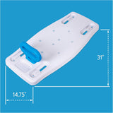 NEW Retails $80, Carex Portable Shower Bench - Shower Bath Seat - Fits Tub Having Width in the Range of 19 - 28 inches. Comfortable Contoured Seating Area with 300 Pound Weight Capacity, Portable and Easy to Store