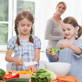 NEW Leking 8 Pcs Wooden Kitchen Knife Set for Kids - Includes Safe Knives, Serrated Plastic Knives, Potato Slicers, Sandwich Cutter, Peeler and Cutting Board