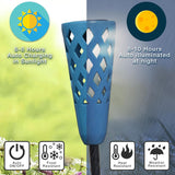 NEW 2-Pack Porcelain 48" Tall Torch Solar Pathway Lights, LED Outdoor Waterproof Garden Stake Light - Landscape Garden Light Decor for Yard, Lawn, Patio, Walkway, Backyard, Porch, Driveway