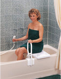 NEW Retails $80, Carex Portable Shower Bench - Shower Bath Seat - Fits Tub Having Width in the Range of 19 - 28 inches. Comfortable Contoured Seating Area with 300 Pound Weight Capacity, Portable and Easy to Store