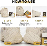 NEW Effective Shoes Cleaning Eraser, Removes Dirt from Shoe Surface Leather Fabric Care Shoe Eraser, Shoe Eraser Without Water, Suede Shoe Cleaner Kit Eraser Brush, Professional Shoe Cleaner (1pcs)