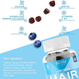 NEW SUKU Vitamins - Hair, Skin and Nails Multivitamin Gummies, Sugar Free, Keto, 2500mcg Biotin, Collagen, Silicon, Natural Gummy Vitamins for Healthy Skin and Hair Growth for Women and Men (60 Count) - Exp. Nov 2025