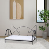 NEW Retails $46, AFBKSS&BB Metal Cat Beds, Dog Sofas, Medium & Small Pet Beds, Strong Iron Frame Pet Sofas with Washable Cover (White)