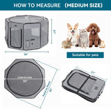 NEW Petsfit Top and Bottom Zipper Pop Up Dog Playpen for Travel and Camping, 33" Diameter x 21" Height, Retails $110+