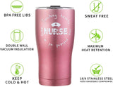 NEW Nurse Gifts, Nurse Tumbler - Nurse, Touching Hearts, One Patient at a Time - Gifts for Nurses, Nurse Practitioner, Registered Nurse, Nurse Graduation Gift, Nurse Mug Cup (Rose Gold)