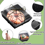 NEW Retails $98, 150 Pack Charcuterie Boxes with Clear Lids and Rope 4 Inches Cake Disposable Square Dessert Food Box Containers with Lids for Bakery Macaron Cookies Strawberries Fruits Display (Black)