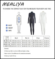 NEW MEALIYA Women Embroidery Zipper High Neck Bodycon Jumpsuit Outfit Long Sleeve Rompers, Sz S