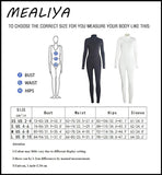 NEW MEALIYA Women Embroidery Zipper High Neck Bodycon Jumpsuit Outfit Long Sleeve Rompers, Sz S