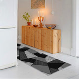NEW pomhrory Runner Rug Carpet 2' X 8' with Non Slip Grip Back Anti Skid Area Rug for Hallway Kitchen Living Room Bed, Black/Grey