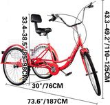NEW, Fully Assembled, VEVOR Tricycle Adult 26’’ 7-Speed 3 Wheel Bikes for Adults Three Wheel Bike for Adults Adult Trike Adult Folding Tricycle Foldable Adult Tricycle 3 Wheel Bike Trike for Adults, Retails $402