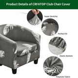 NEW CRFATOP 2 Piece Club Chair Slipcover Stretch Barrel Chair Covers Printed Tub Chair Slipcovers Soft Spandex Armchair Sofa Cover Removable Couch Furniture Protector Arm Chair Cover for Living Room, Retails $40+