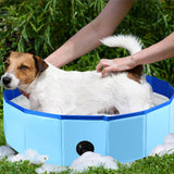 NEW Dog Pool, 32x8Inch Foldable Pet Pool, Small Portable PVC Dog Swimming Pool, Folding Dog Cat Bath Tub Indoor Collapsible Ball Pit for Dogs Puppies (32x8Inch, Blue)