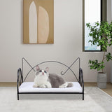 NEW Retails $46, AFBKSS&BB Metal Cat Beds, Dog Sofas, Medium & Small Pet Beds, Strong Iron Frame Pet Sofas with Washable Cover (White)