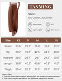NEW Tanming Wide Leg Linen Pants for Women Summer Flowy High Waisted Beach Palazzo Trousers, 100% Linen, Brown, Sz M