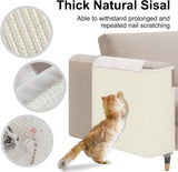 NEW Retails $52, Cat Scratch Sofa Protector, 23.6inch L*19.6inch W Cat Scratch Furniture Protector Pad, Couch Arm Shield with Natural Sisal for Protecting Couch Sofa Chair Furniture (Beige/Right Handed)