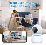 NEW GBIUT Indoor Security Camera, 5G&2.4G Pet Camera Baby Monitor with Phone App, 2K HD Pan/Tilt WiFi Camera Surveillance Motion Sensor Night Vision, 2-Way Audio, Home Camera Indoor Works with Alexa
