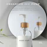 NEW Maisonovo Plastic Soap Dispenser Set | Hand Soap and Dish Soap Dispenser Set | 500ml Clear Bottles with White Bamboo Pump | Bathroom Lotion Dispenser with Pump Set of 2