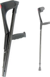 NEW Retails $150, KMINA - Folding Carbon Fiber Crutches (Open Cuff), Adjustable Forearm Pair, Adults, Black