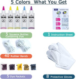 NEW WINSONS Tie Dye Kit, 5 Colours Non Toxic Permanent Fabric Dye Art Set for Kids Women for Homemade Party Creative Group Activities DIY Gift