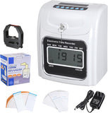 NEW Retails $370+ Yescom Employee Attendance Punch Time Clock Payroll Recorder LCD Display w/ 100 Cards