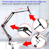 NEW Tablet Stand Adjustable, Foldable iPad Stand for Bed, Aluminum Universal Flexible Tablet Holder with 360 Degree Rotation Compatible with iPad/iPhoneX/iPad Pro/N-Switch, or Other 4.5~12.9 Inches Devices